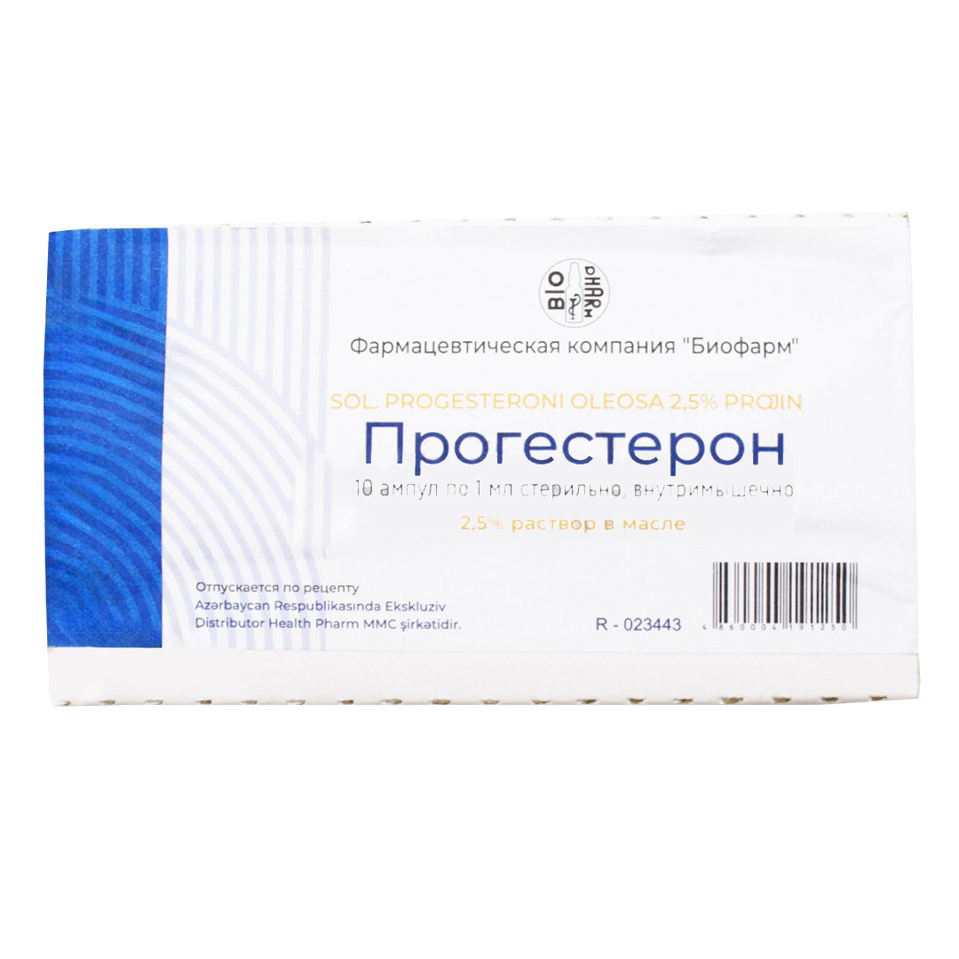 Progesteron 2,5% № 10 (Ampulalar) (Gürcüstan)