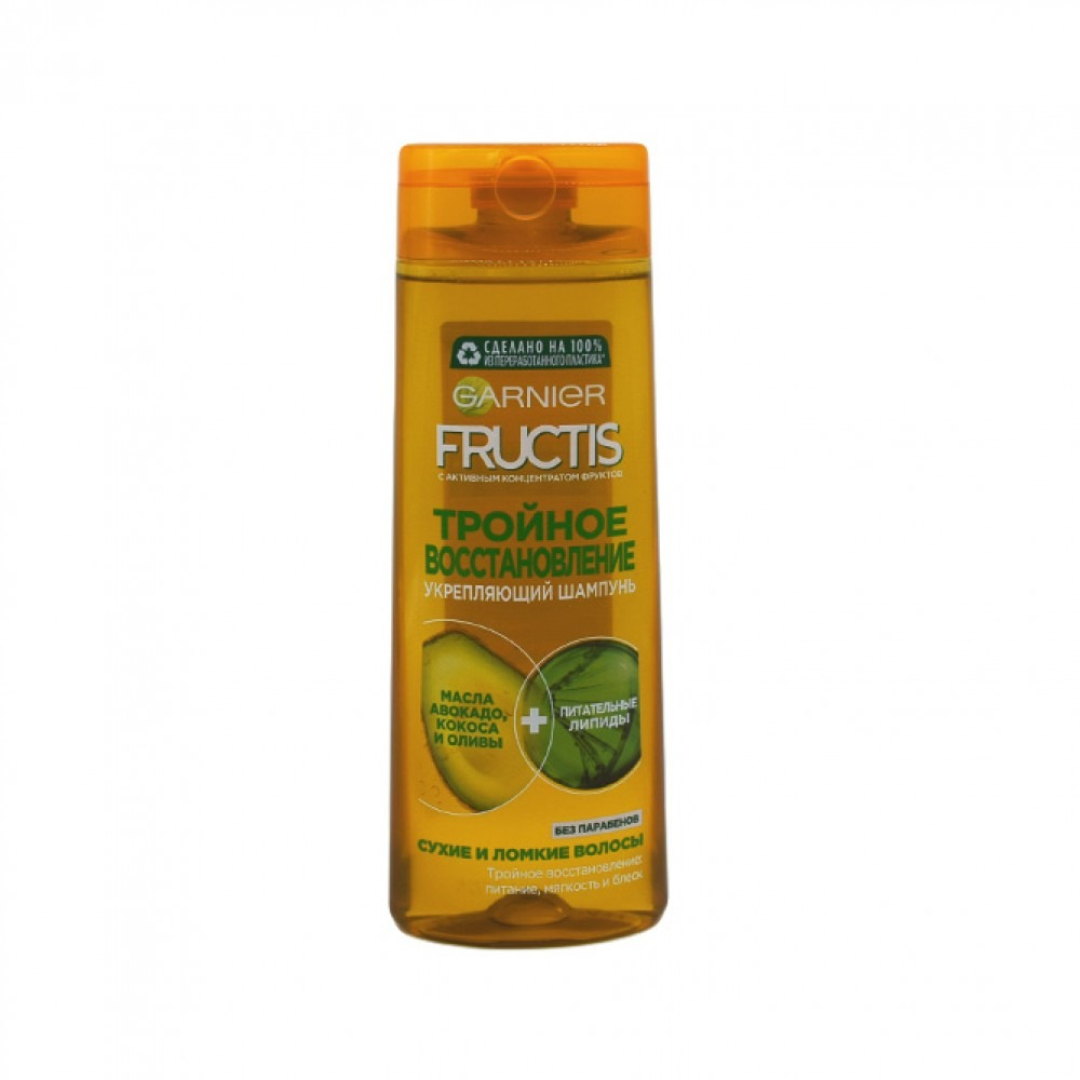 Garnier Fructis şampun yağı quru və zədələnmiş saçlar üçün üçqat bərpaedici (8103) 400 ml