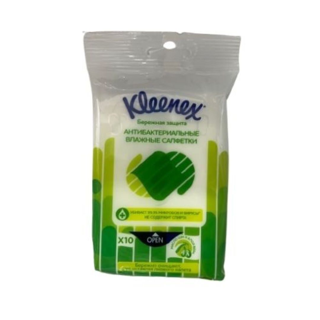 Kleenex Şi yağı və aloe vera ilə antibakterial yaş salfetlər (1259) № 10