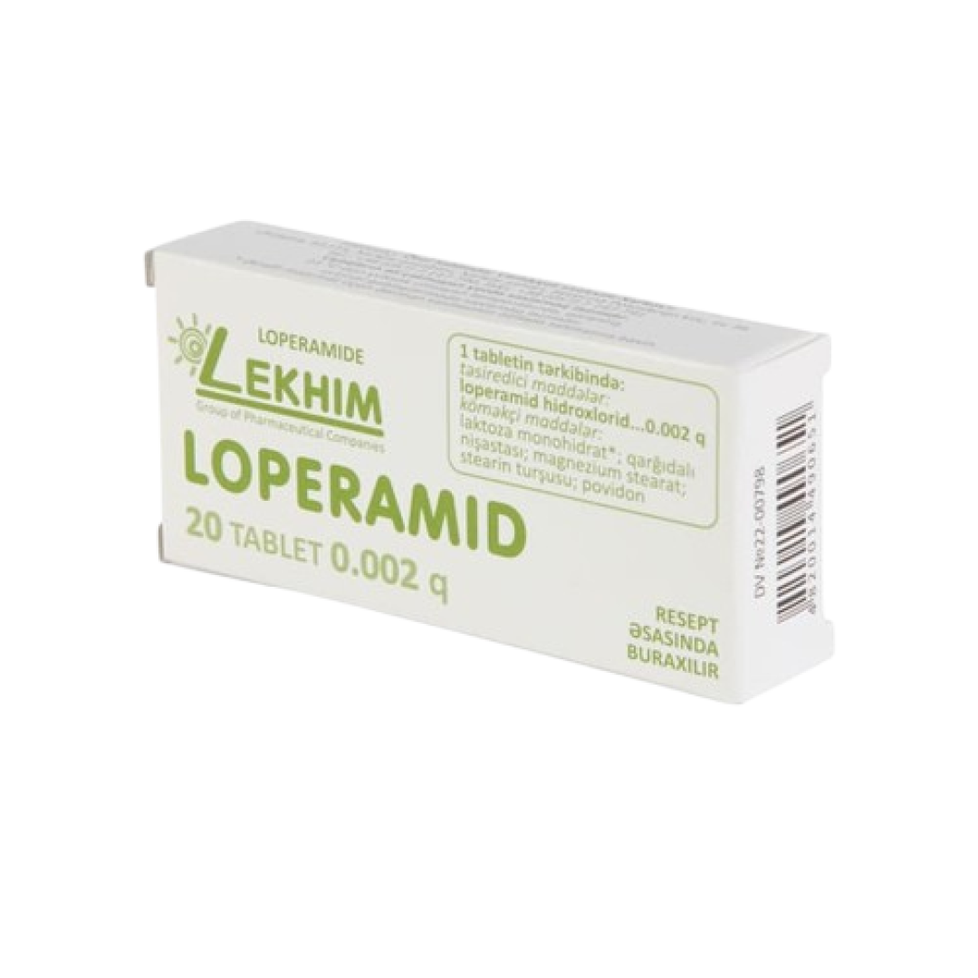 Loperamid hidroxlorid 2 mq № 20 (Tabletlər)