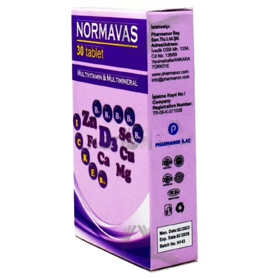 Normavas multivitamin № 30 (həbb) (Farmabest İlaç Kozmetik) (Türkiyə)