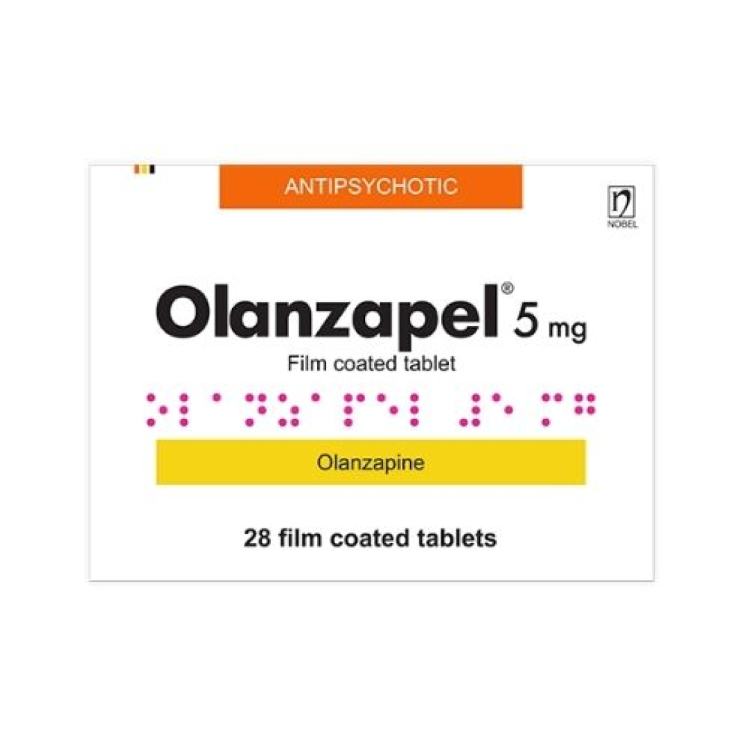 Olanzapel 5 mg № 28 (Həblər) (Nobel Farma İlac San. ve Ticaret A.Ş.) (Türkiyə)