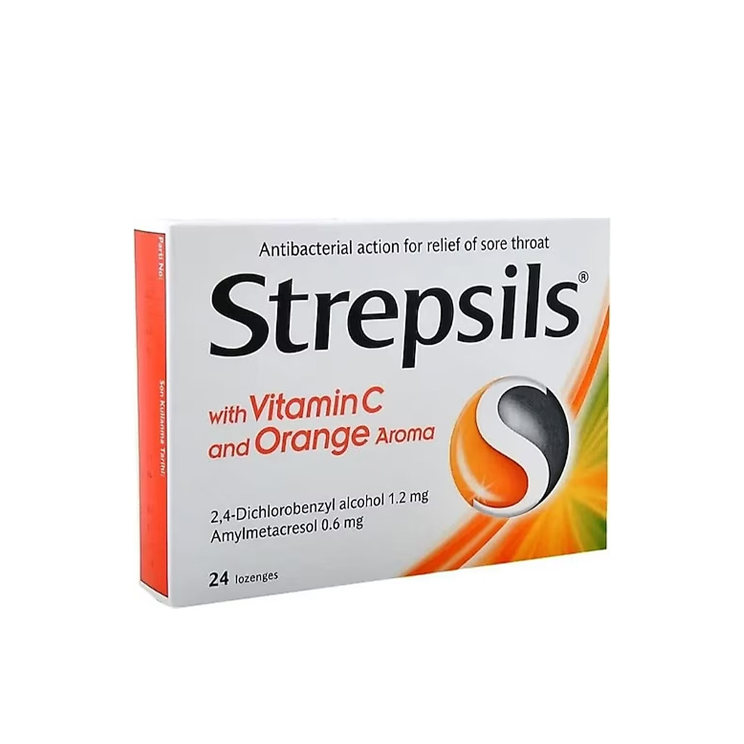 Strepsils Vit C portağal ətirli № 24 (Pastillər) (Böyük Britaniya)