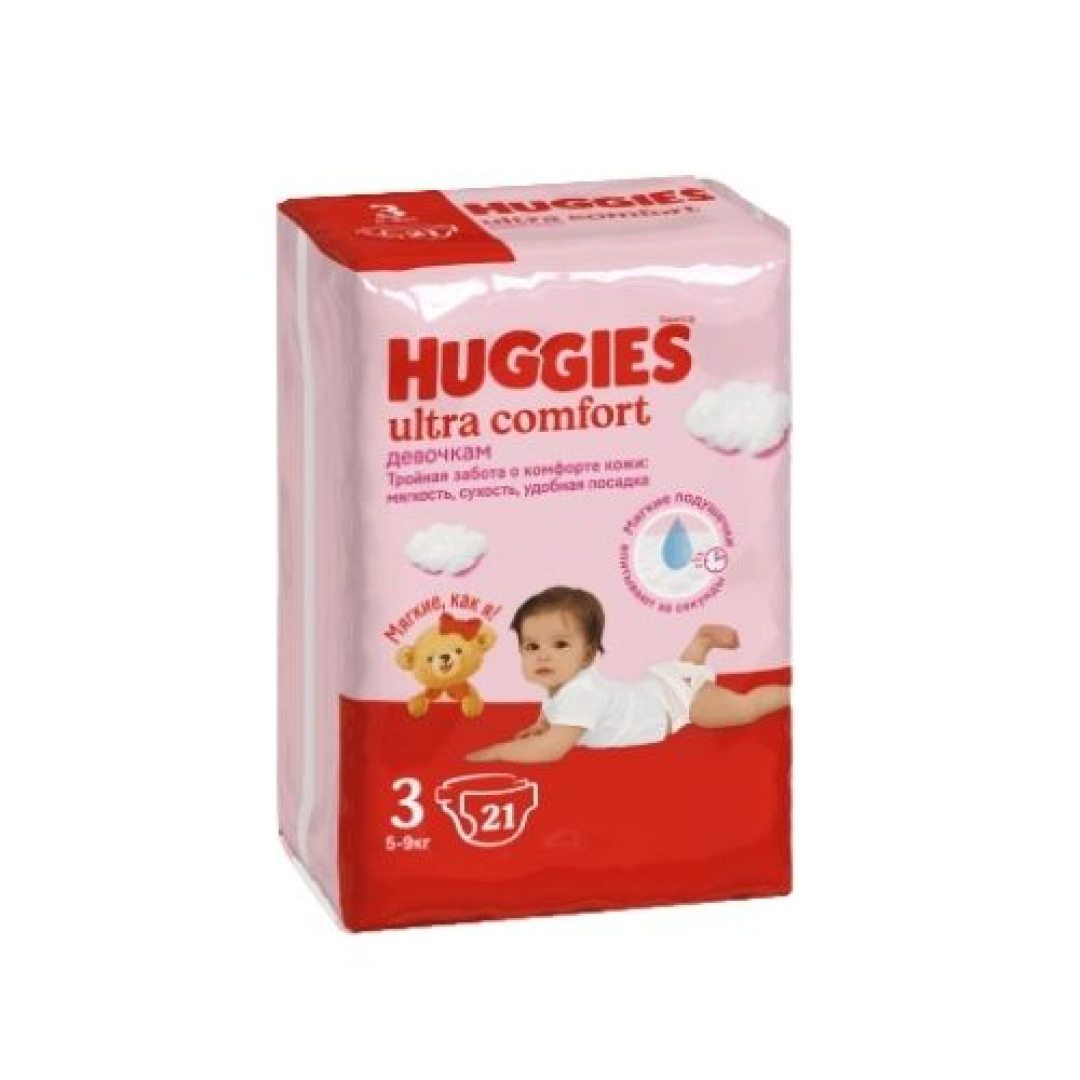 Uşaq bezi Huggies - 3 qızlar üçün 5-9 kq ultra rahatlıq № 78