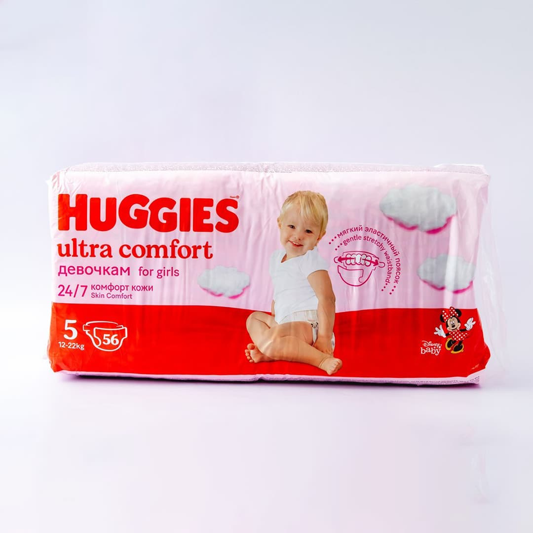 Uşaq bezi Huggies - 5 12-22kq qızlar üçün ultra rahatlıq № 56