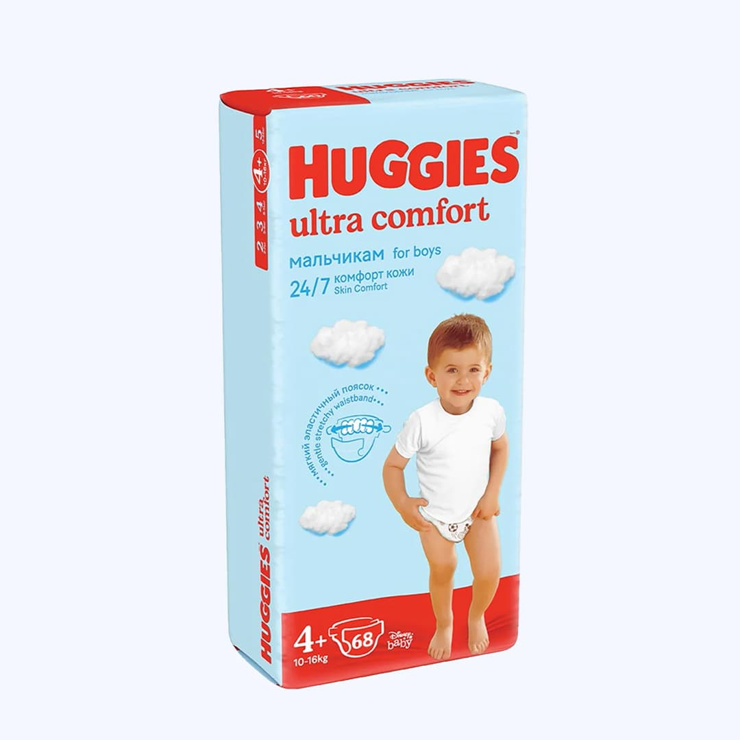 Uşaq bezi Huggies - 4+ 10-16kq ultra komfortlu oglanlar ucun №68