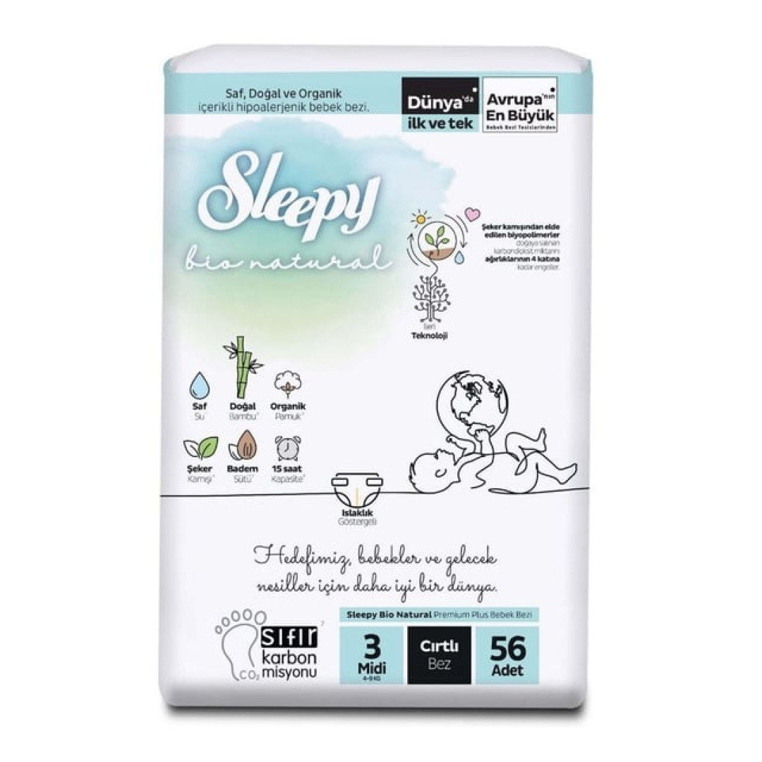 Uşaq bezi "Sleepy - 3" Bio Natural 4-9kq № 56