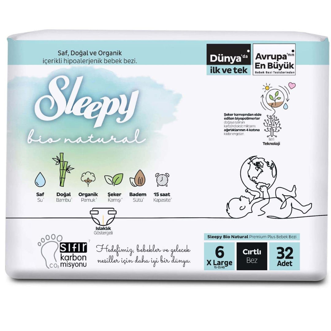 Uşaq bezi Sleepy Bio Natural 6 X-lage 15-25kg № 32