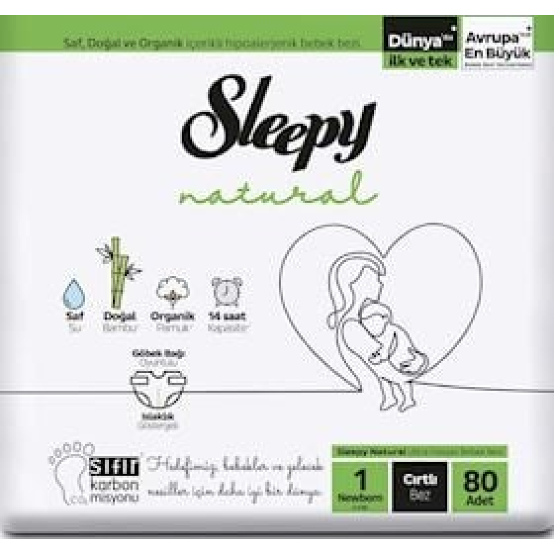 Uşaq bezi "Sleepy Natural - 1 " 2-5kg № 80
