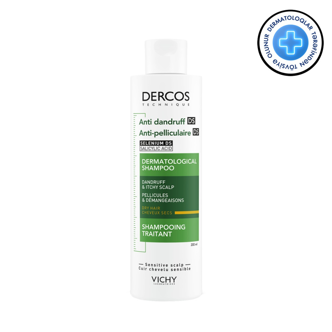 VICHY "Dercos" quru saçlar üçün kəpəyə qarşı şampun 200 ml