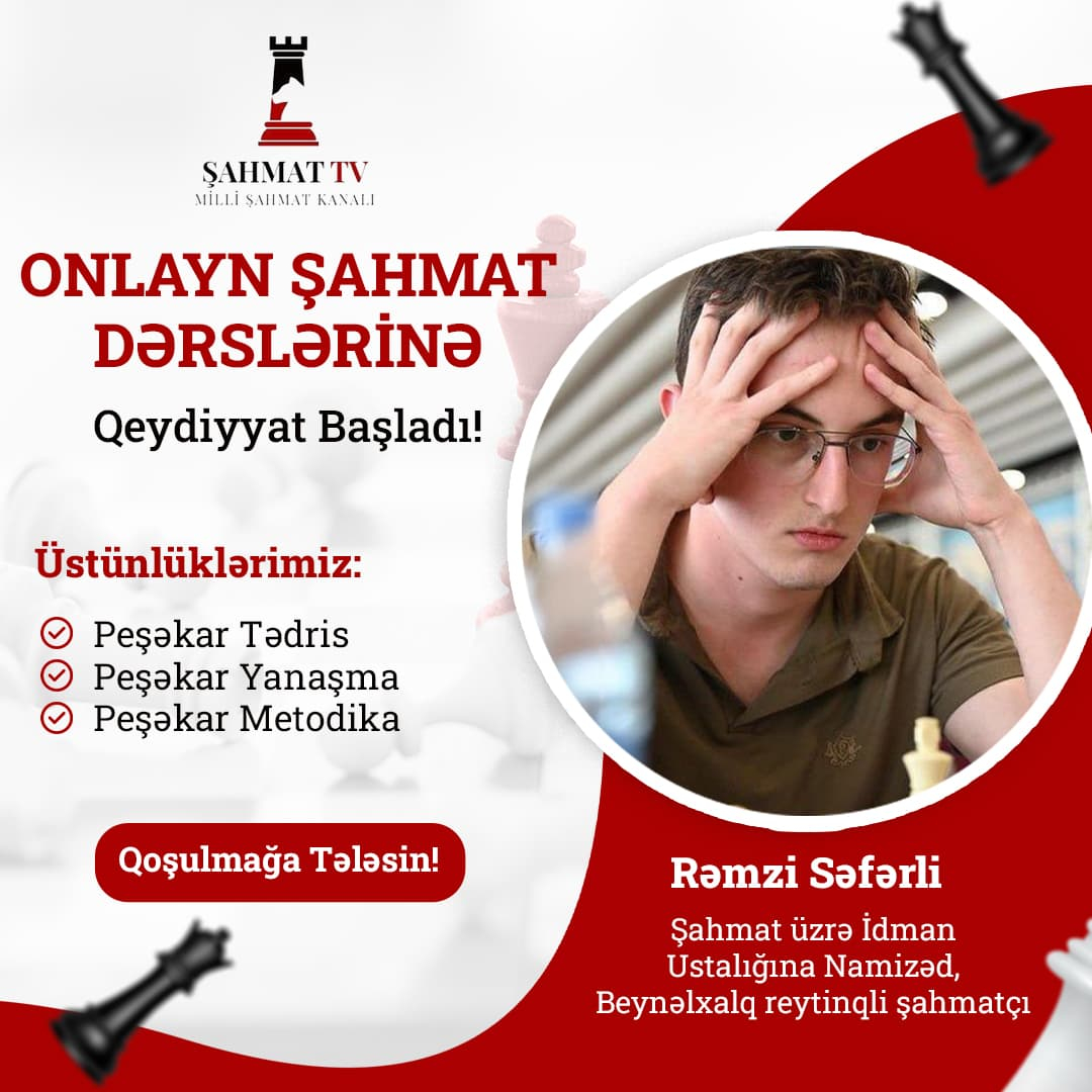 Onlayn qrup və fərdi şahmat dərsləri, Şahmat TV Onlayn qrup və fərdi şahmat dərsləri, Şahmat TV