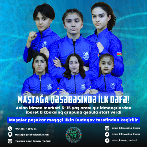 5-15 yaş arası qızlar üçün Kikboksinq dərsləri, Maştağa İdman Mərkəzi