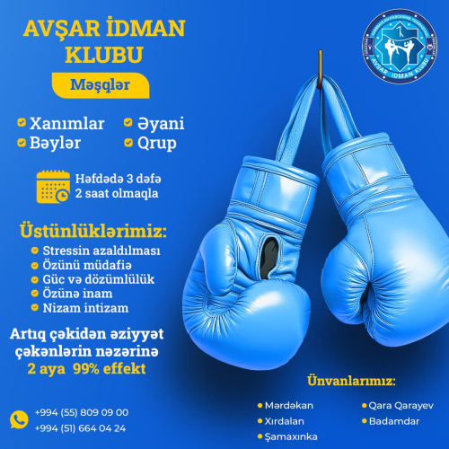 Xanımlar və bəylər üçün kikboksinq dərsləri, Avşar idman klubu
