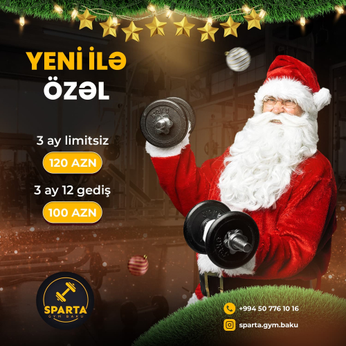Yeni ilə özəl fitnes məşq proqramı,  Sparta GYM Baku