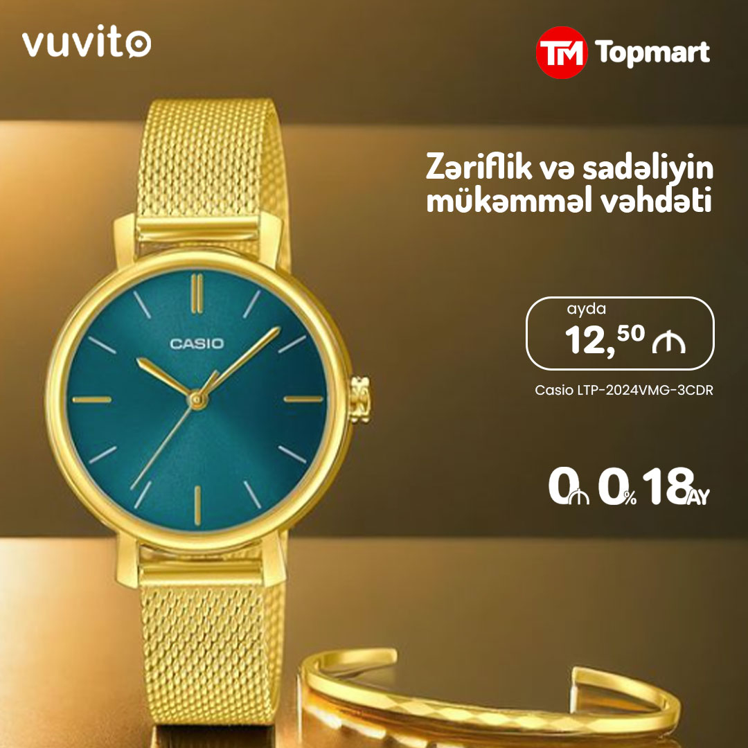 Qadın qol saatı Casio LTP-2024VMG-3CDR, Vuvito.az Qadın qol saatı Casio LTP-2024VMG-3CDR, Vuvito.az
