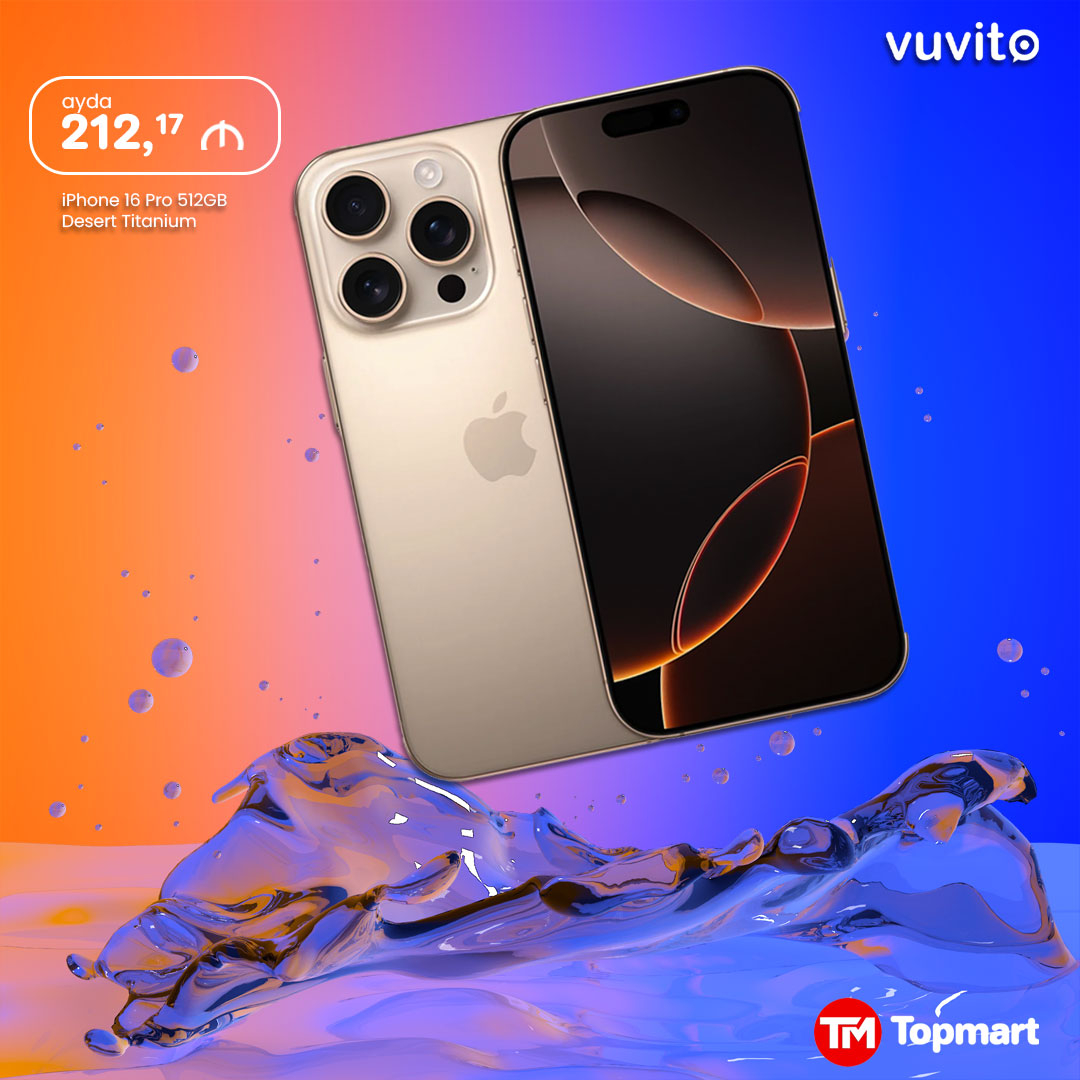 Smartfon, İphone 16 pro 512GB Desert Tutanium, Vuvito.az Smartfon, İphone 16 pro 512GB Desert Tutanium, Vuvito.az
