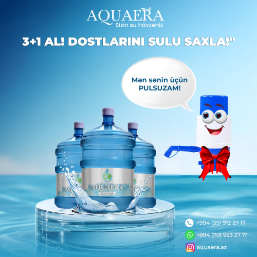 3 bidon su alana 1 bidon su və su pompası hədiyyə, Aquaera