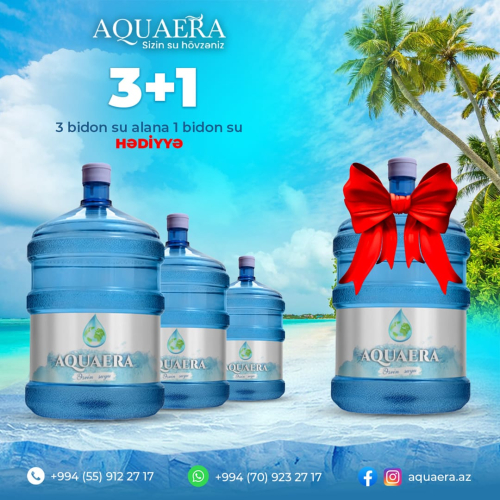 3 bidon su alana 1 bidon hədiyyə, Aquaera