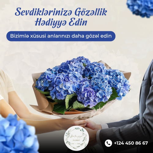 Gül buketlərinin sifarişi, Hortenziya Florist