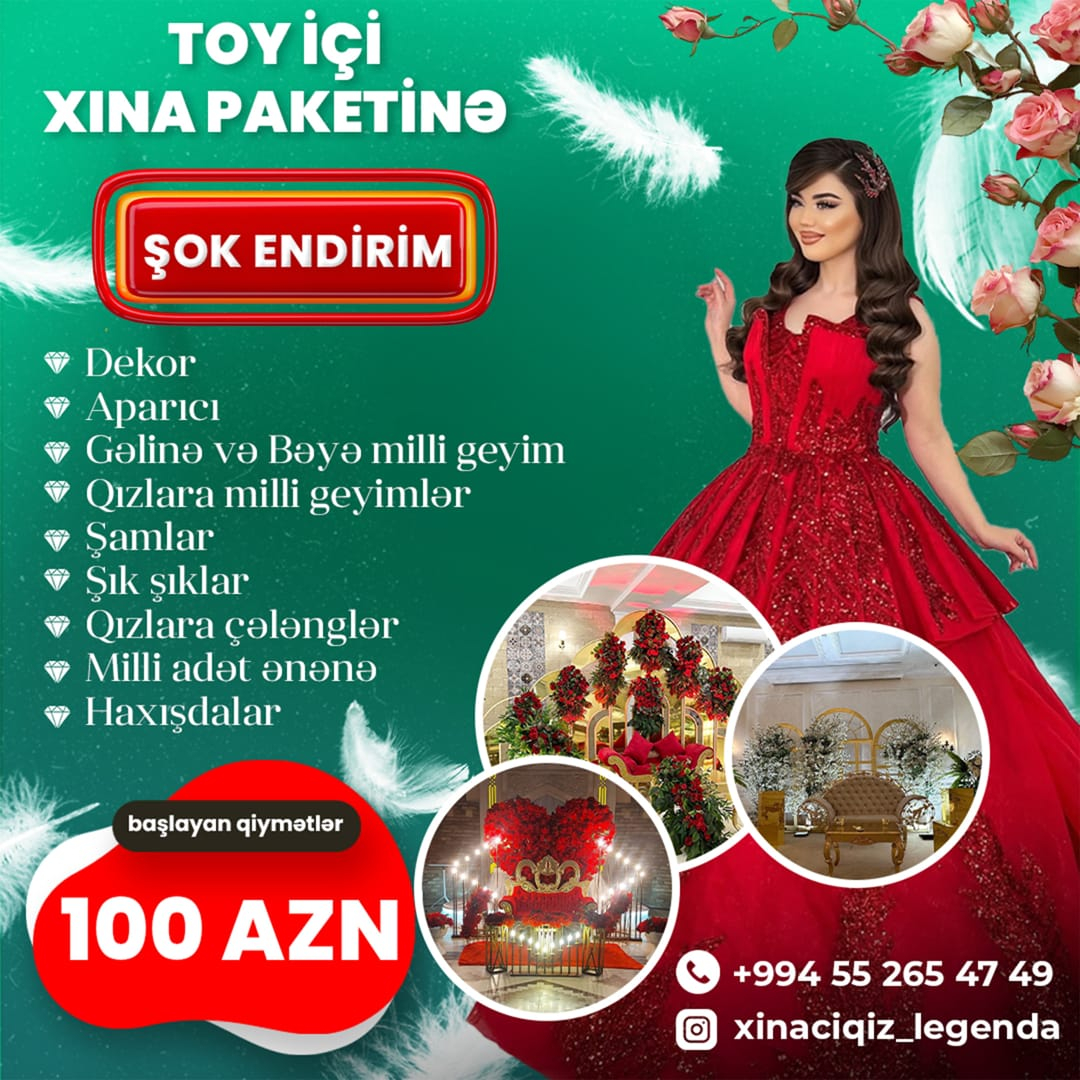 Toy içi xına paketinə endirim,  Xınaçı qız Legenda
