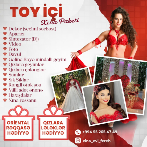 Toy içi xına paketi, Xına Evi Fereh
