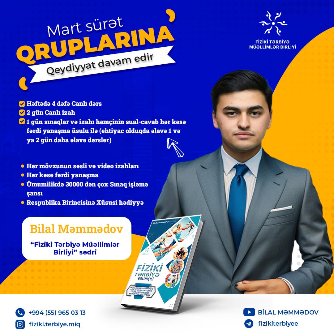 Mart Sürət qruplarına qeydiyyat davam edir, Bilal Məmmədov Mart Sürət qruplarına qeydiyyat davam edir, Bilal Məmmədov