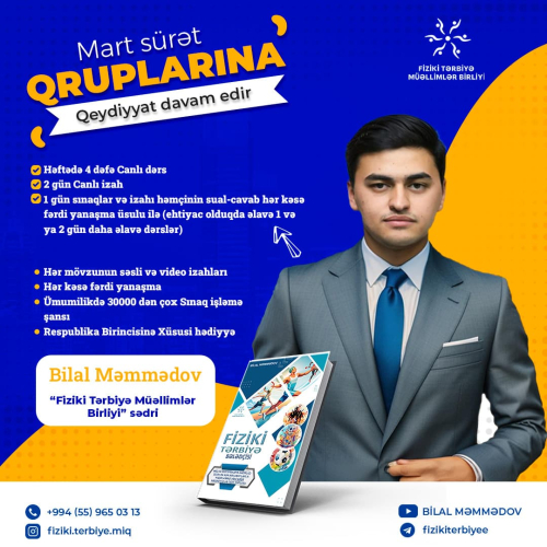 Mart Sürət qruplarına qeydiyyat davam edir, Bilal Məmmədov