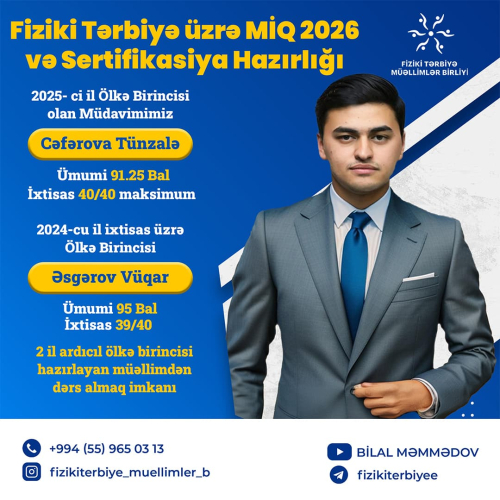 Fiziki Tərbiyə üzrə MİQ 2026 və Sertifikasiya Hazırlığı, Bilal Məmmədov