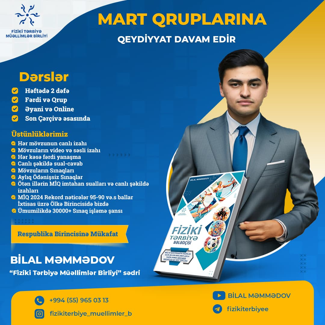 Mart qruplarına qeydiyyat davam edir, Bilal Məmmədov