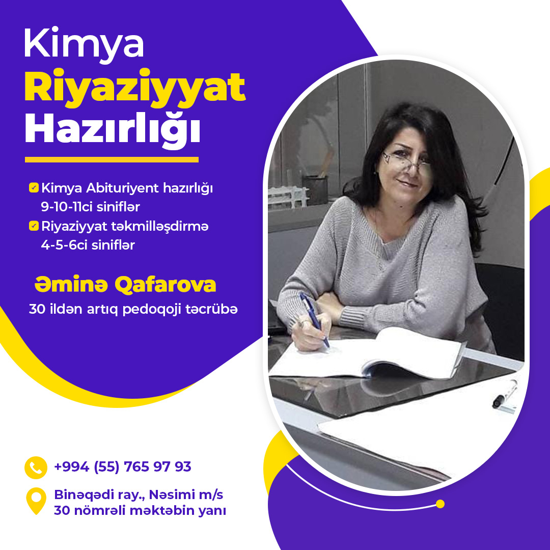 Kimya riyaziyyat hazırlığı, Əminə Qafarova