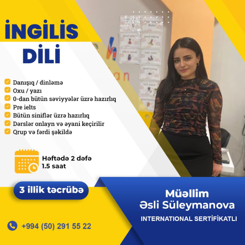 İngilis dili dərsləri, Əsli Süleymanova