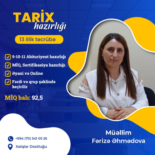 Tarix hazırlığı, Fərizə Əhmədova