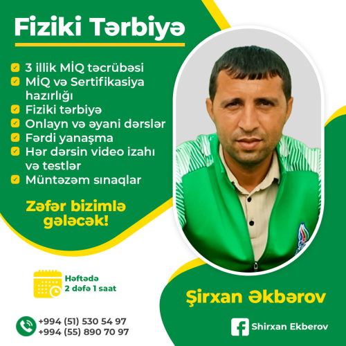 Fiziki Tərbiyə üzrə MİQ və Sertifikasiya Hazırlığı, Şirxan Əkbərov