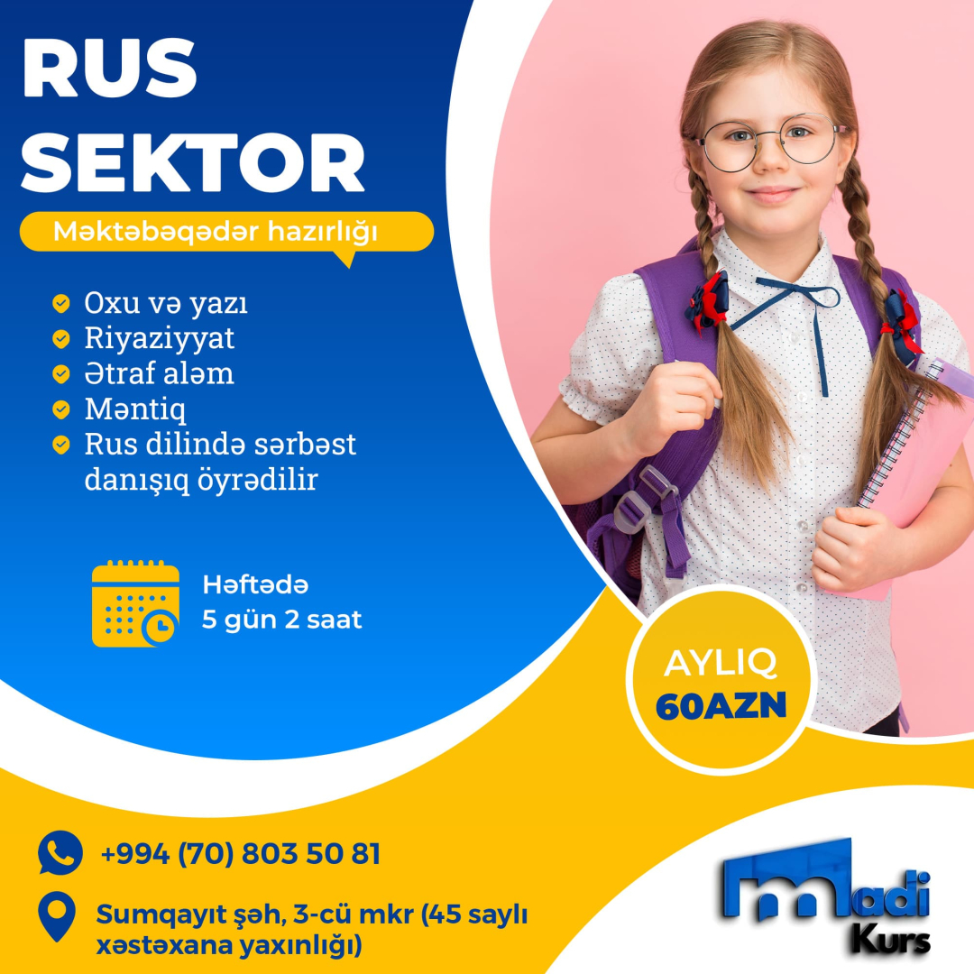 Rus sektor üçün məktəbəqədər hazırlıq, Madi Kurs