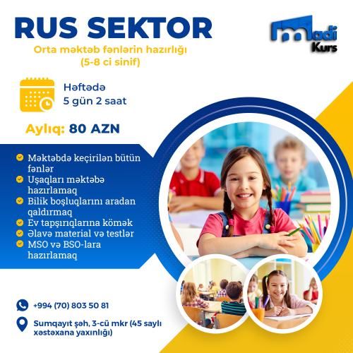 Rus sektor orta məktəb hazırlığı, Madi Kurs