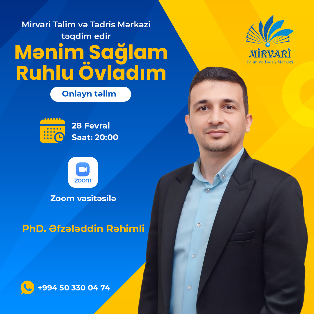 "Mənim sağlam ruhlu övladım" təlimi, Mirvari Təlim və Tədris Mərkəzi "Mənim sağlam ruhlu övladım" təlimi, Mirvari Təlim və Tədris Mərkəzi