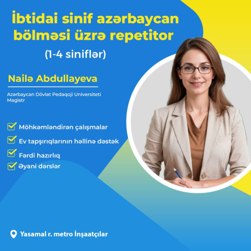 İbtidai sinif Azərbaycan bölməsi üzrə repetitor, Nailə Abdullayeva