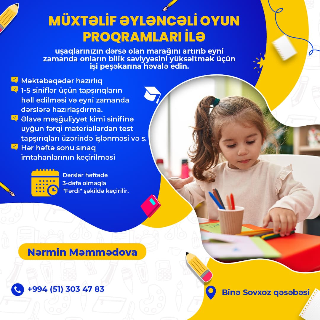 Məktəbəqədər və məktəb fənləri hazırlığı, Nərmin Məmmədova