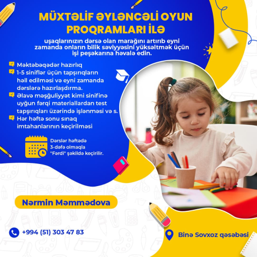 Məktəbəqədər və məktəb fənləri hazırlığı, Nərmin Məmmədova