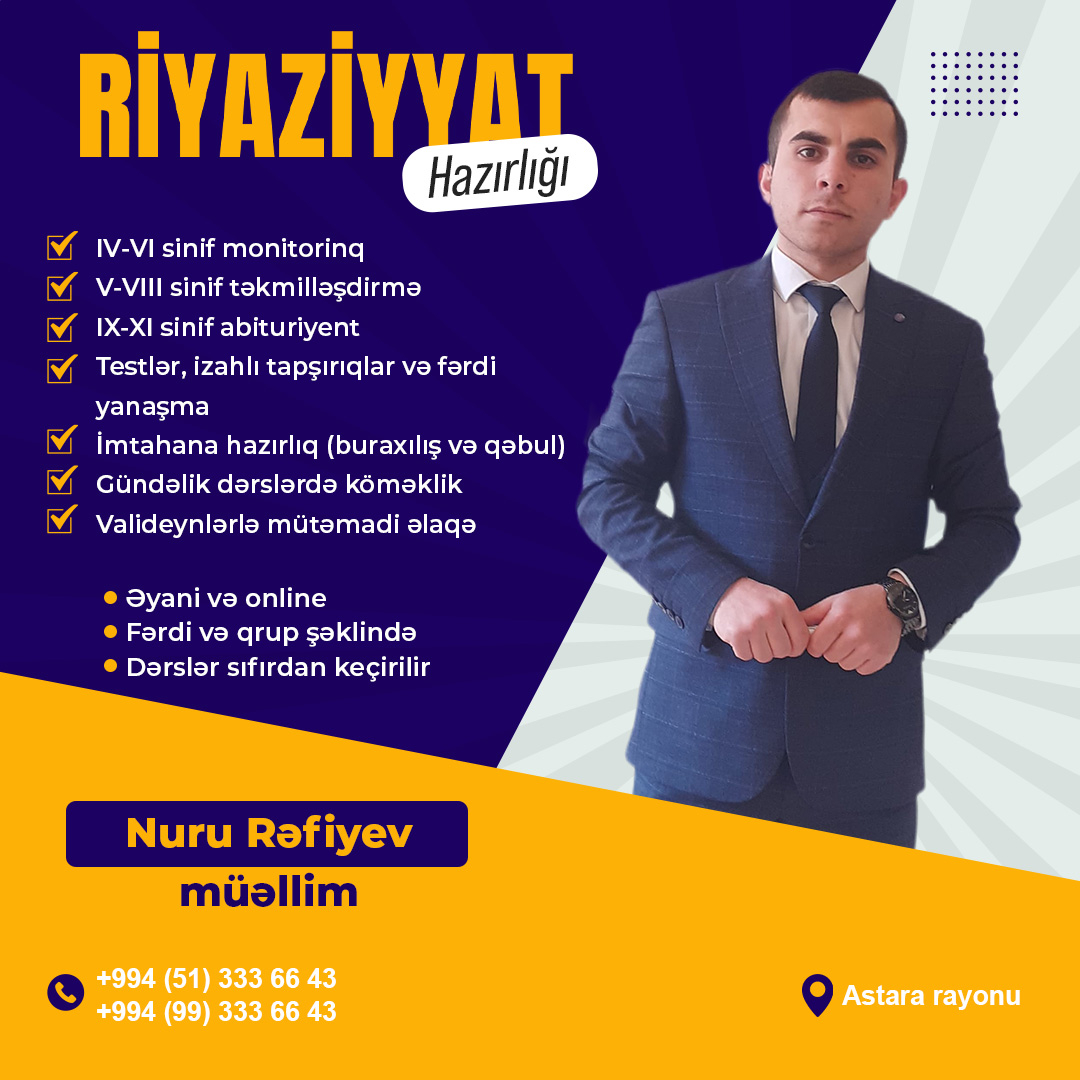 Riyaziyyat hazırlığı, Nuru Rəfiyev