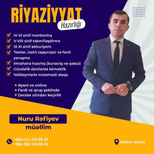Riyaziyyat hazırlığı, Nuru Rəfiyev