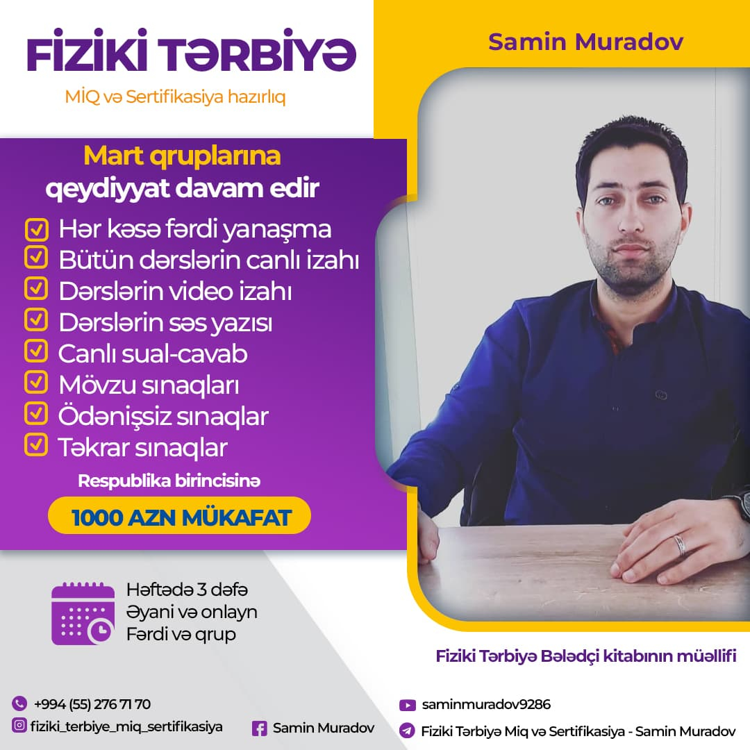 Mart qruplarına qeydiyyat davam edir, Samin Muradov