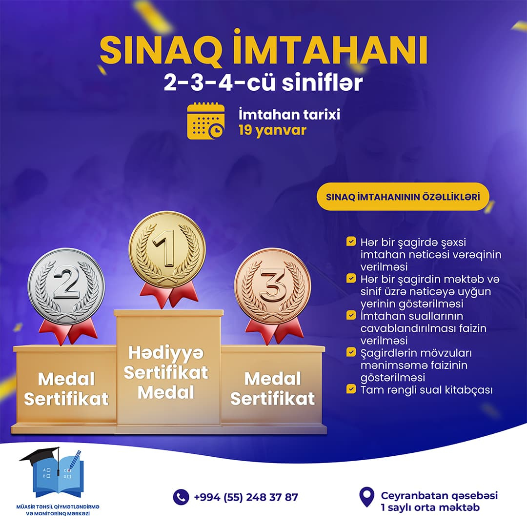 Sınaq imtahanı, Müasir təhsil qiymətləndirmə və Monitorinq mərkəzi Sınaq imtahanı, Müasir təhsil qiymətləndirmə və Monitorinq mərkəzi