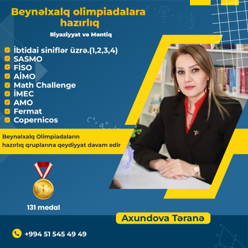 Beynəlxalq olimpiadalara hazırlıq, Təranə Axundova