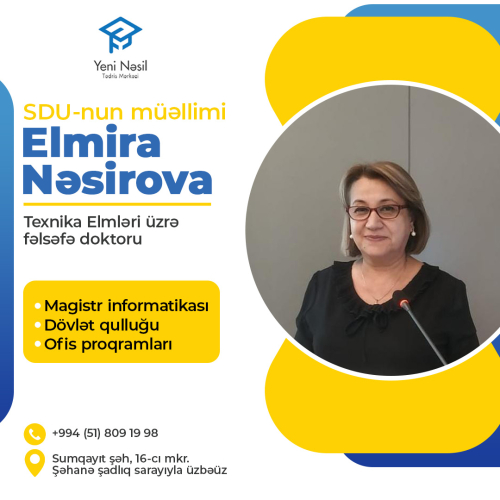 Magistr informatikası hazırlığı, Elmira Nəsirova