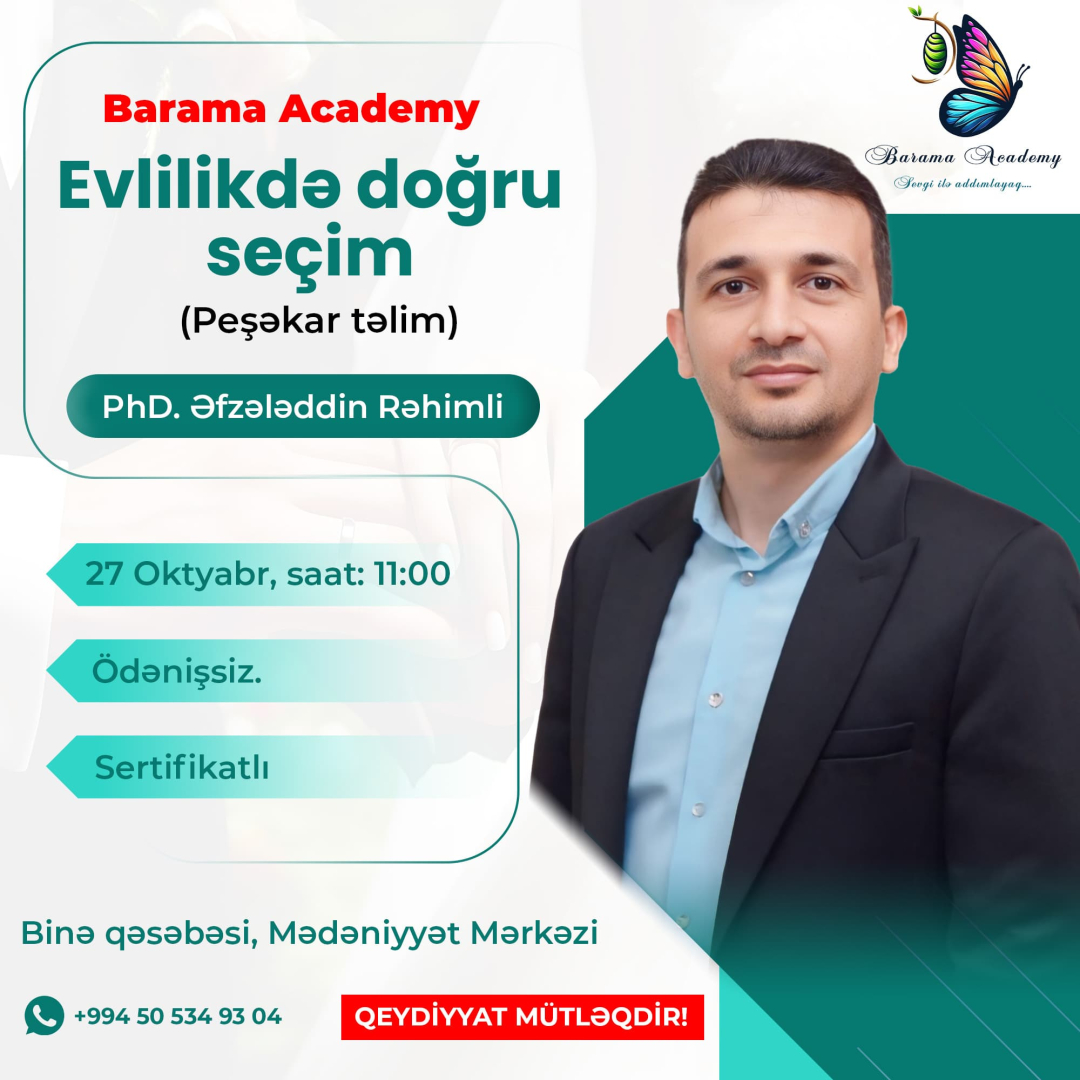 Evlilikdə doğru seçim təlimi, Barama Academy