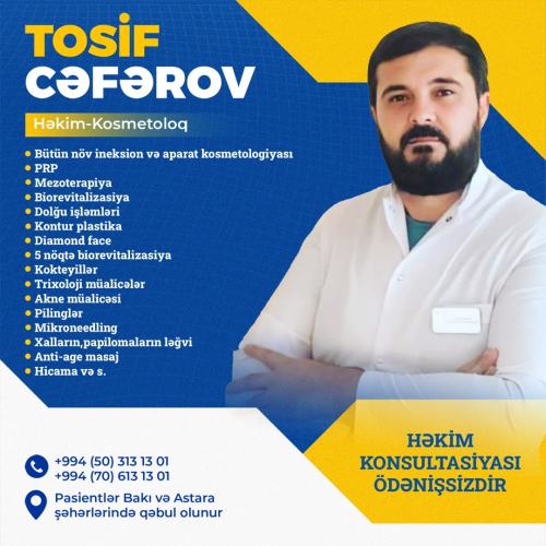 Kosmetoloji xidmətlər, Tosif Cəfərov