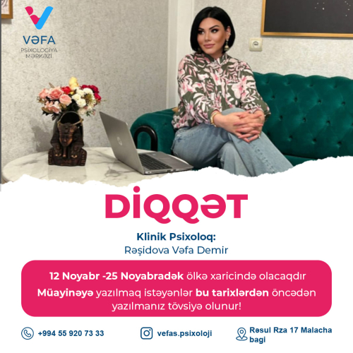 Psixoloq qəbulu, Rəşidova Vəfa Dəmir