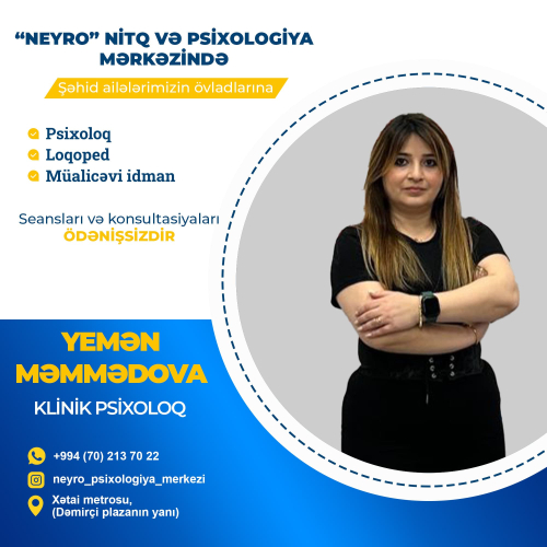 Şəhid ailələrinin övladları üçün psixoloji seanslar, Yemən Məmmədova