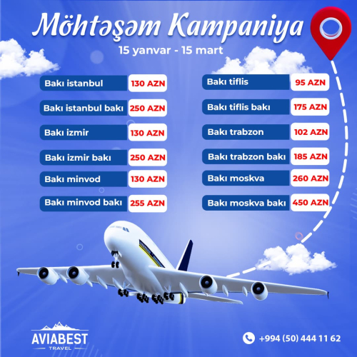 Aviabiletlərə Möhtəşəm Kampaniya, Aviabest